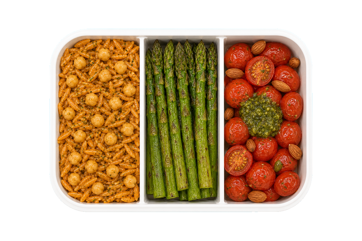Pesto Garden Chickpeas with Lentil Pasta