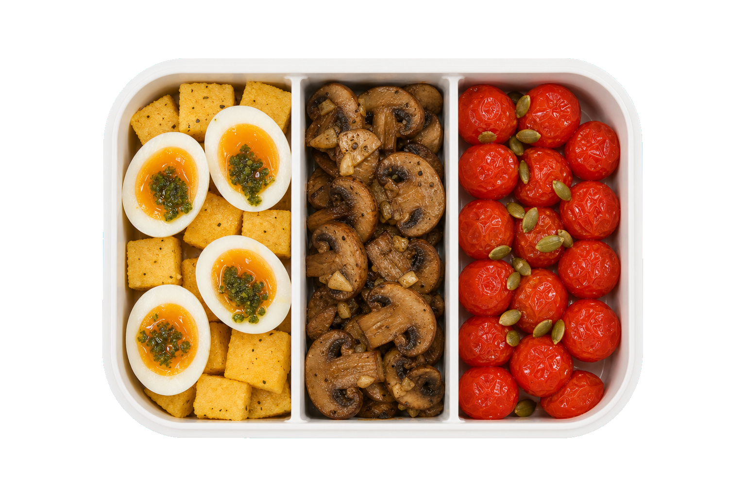 Tomato Polenta Breakfast To-Go Eggs