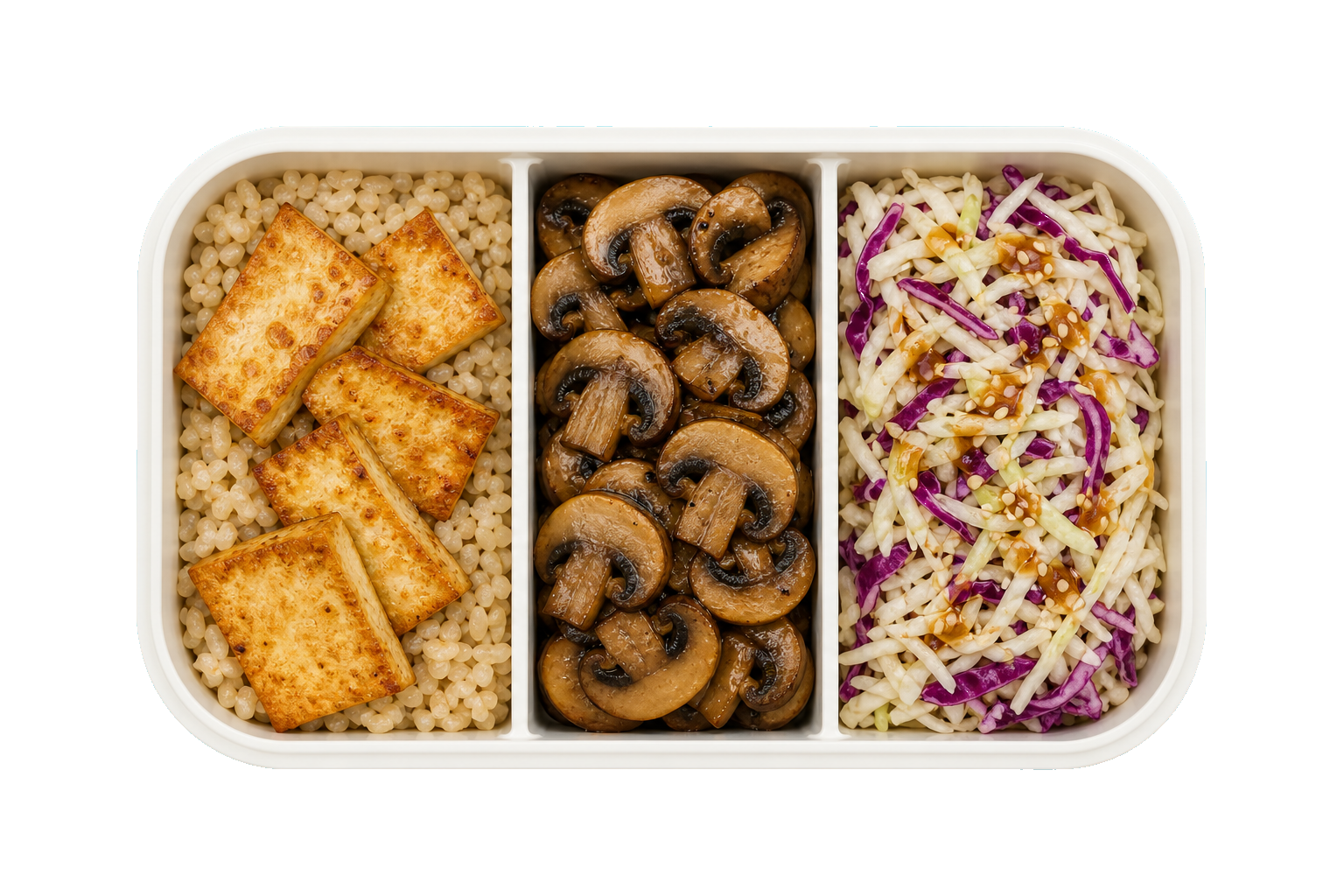 Korean Mushroom Tofu Rice Lunch with Brown Rice
