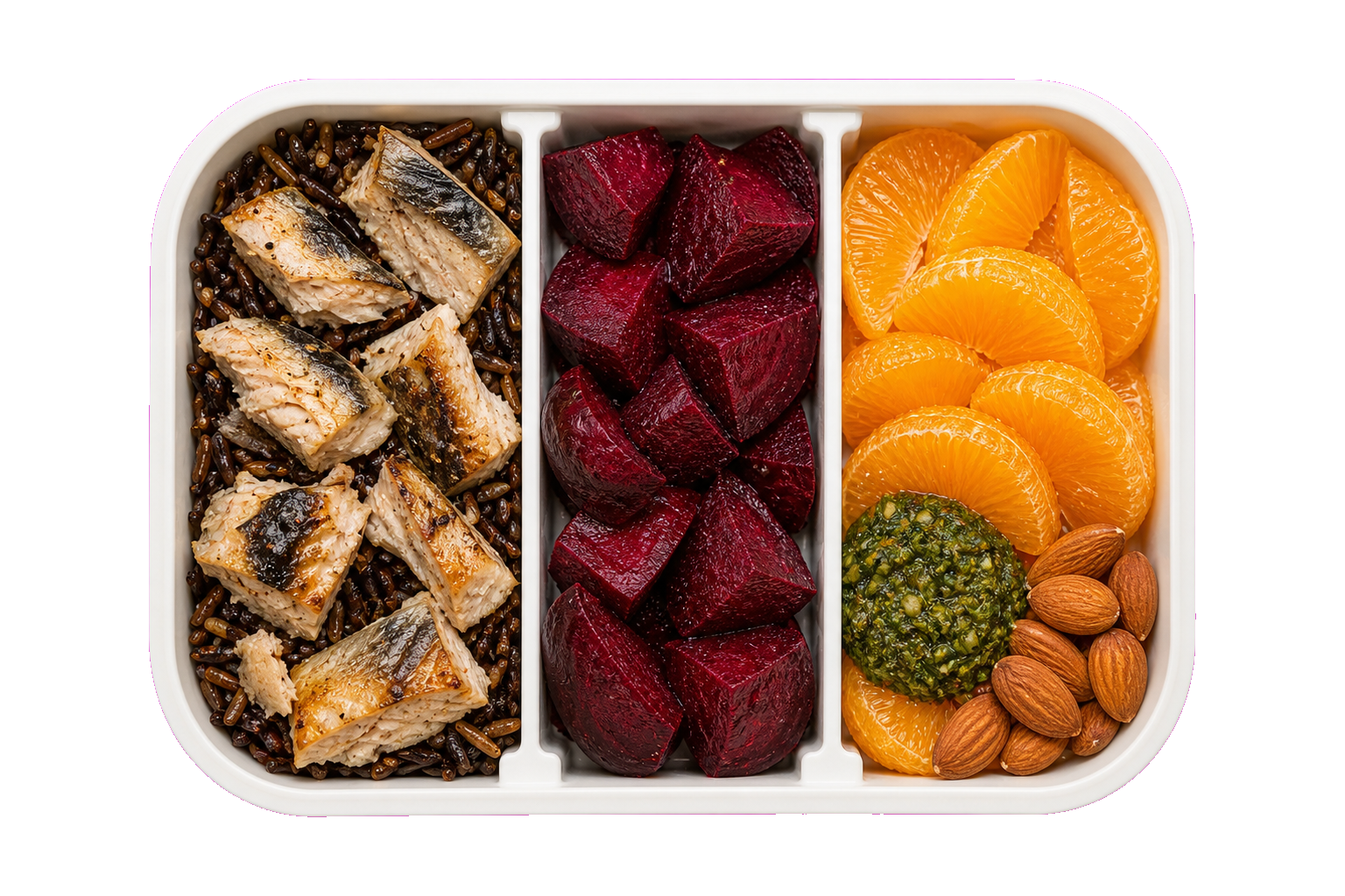 Mackerel Beet Citrus Rice with Wild Rice