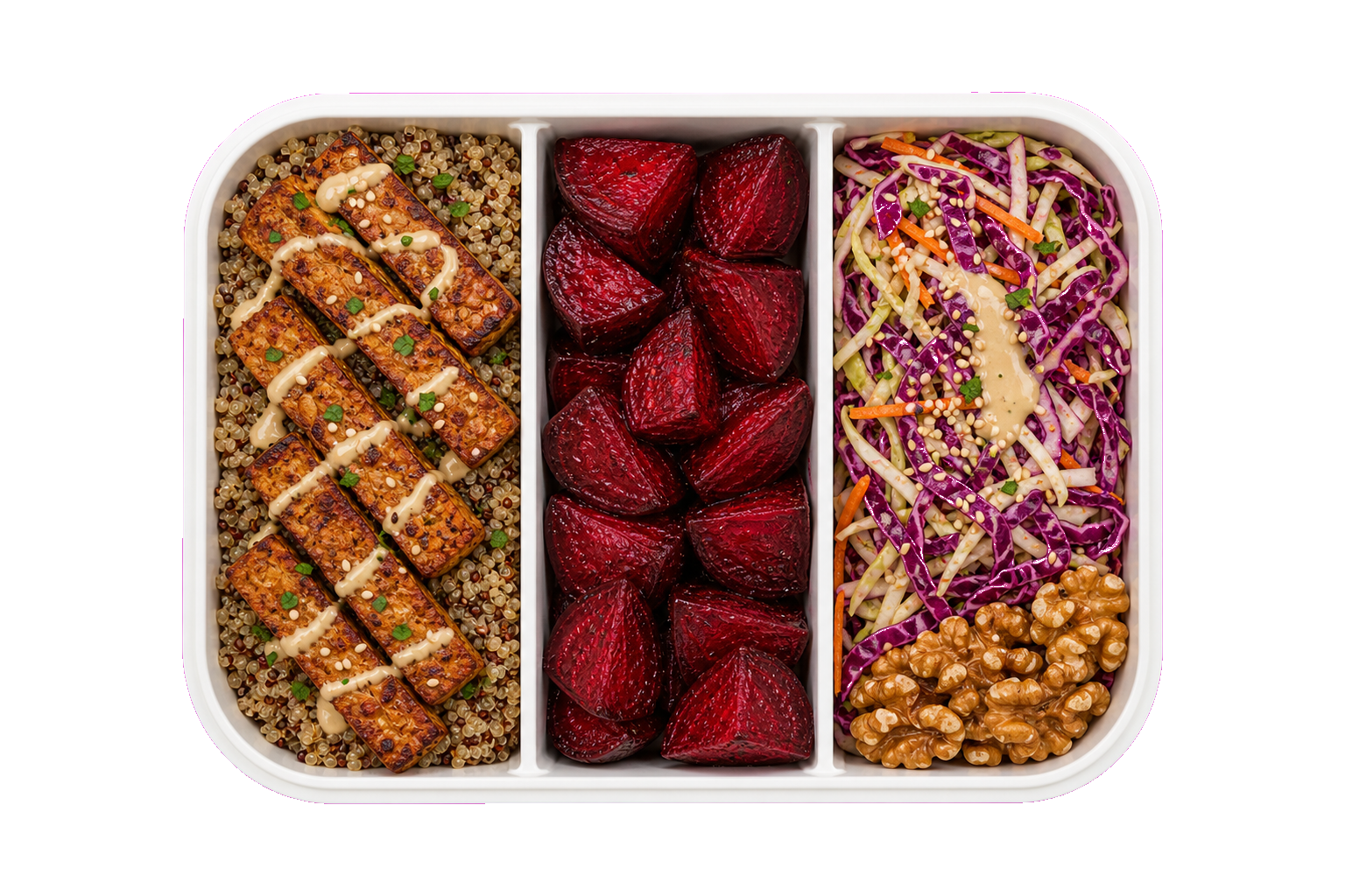 Tempeh Beet Quinoa Post-Gym Lunch