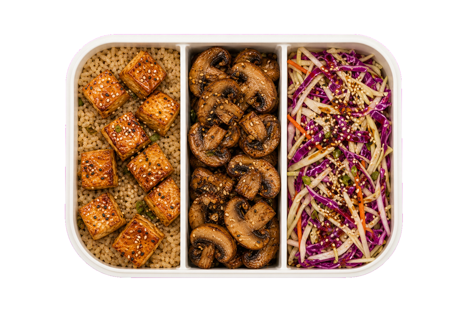 Korean Mushroom Tofu Rice with Brown Rice