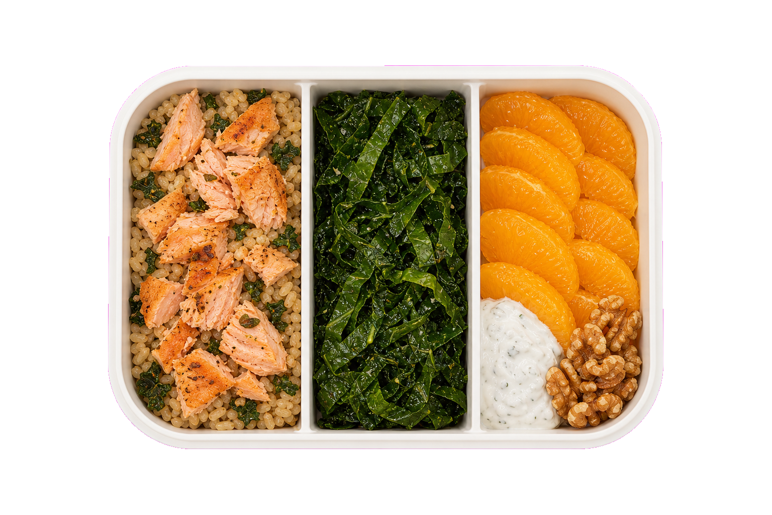 Salmon Kale Orange Rice Dinner with Brown Rice