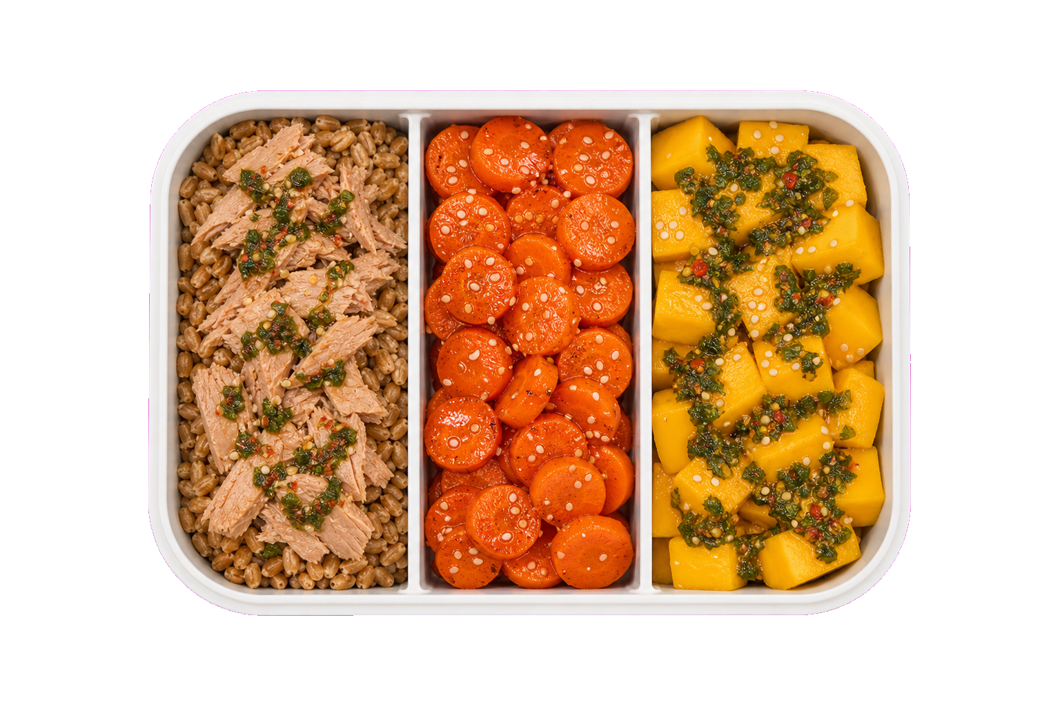 Tuna Farro Carrot Mango Lunch