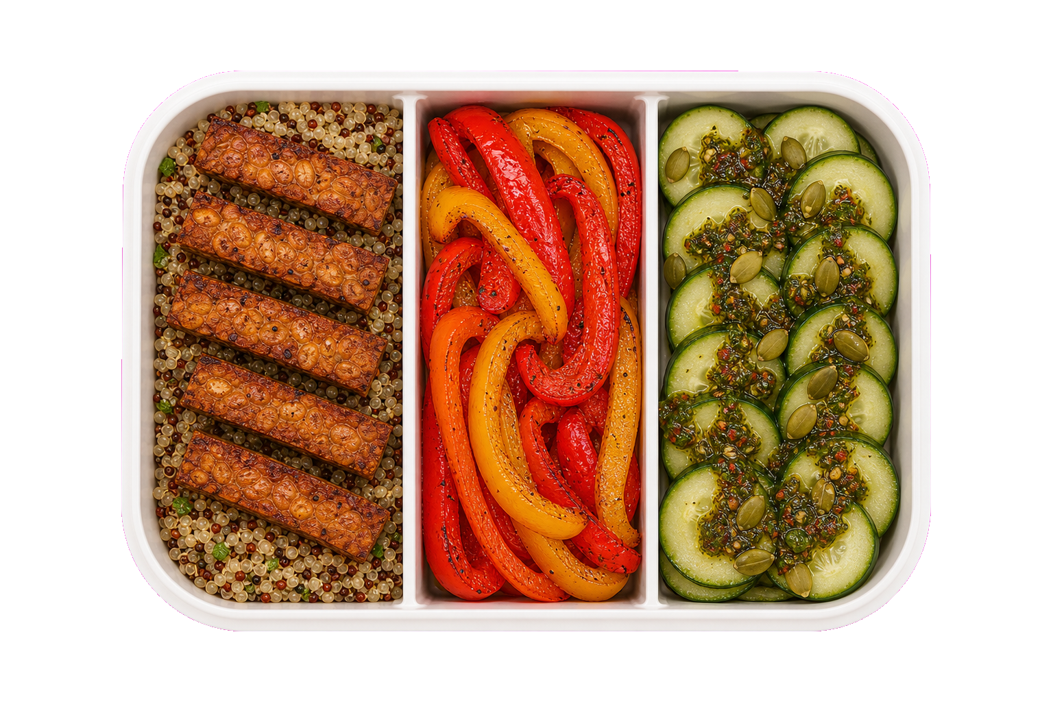 Tempeh Pepper Cucumber Quinoa