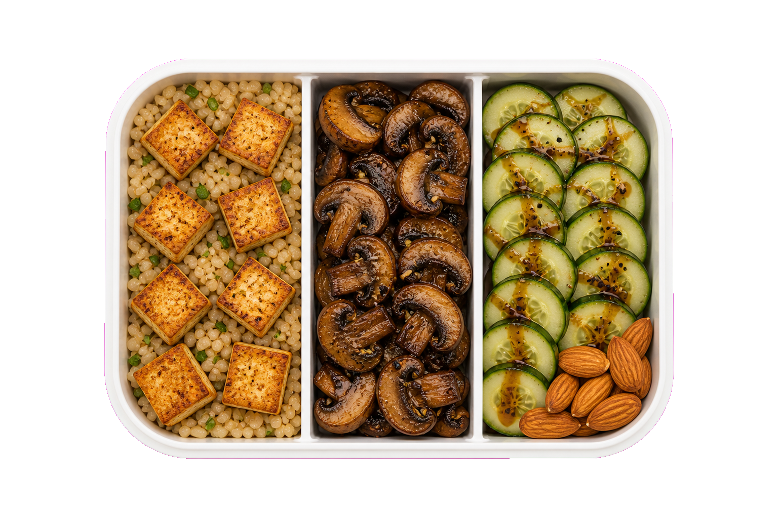 Tofu Mushroom Cucumber Brown Rice with Brown Rice