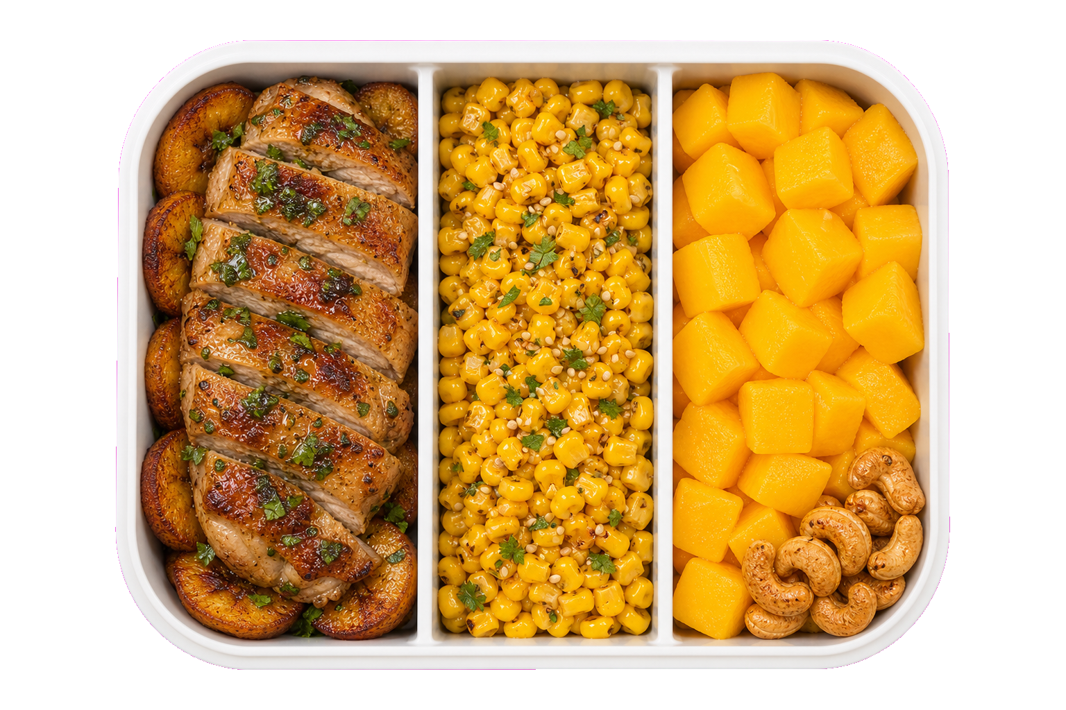 Cooked Chicken Thigh Roasted Plantain