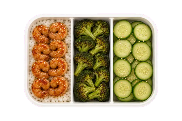 Teriyaki Market Shrimp with Sushi Rice